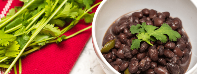 Black beans with cilantro