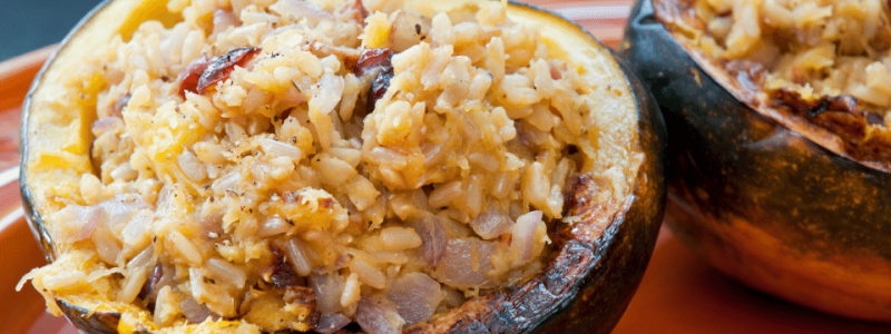 stuffed acorn squash with rice and cranberries