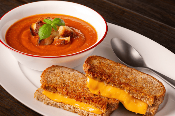 tomato soup and grilled cheese 