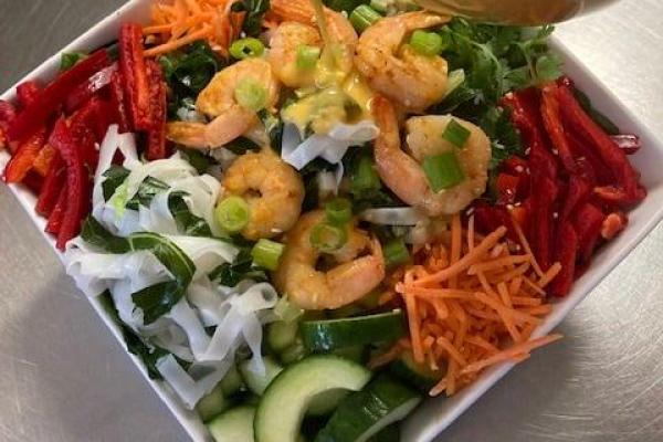Health-Pho Summer Shrimp Salad with Light Mandarin Dressing by Angie's Pantry