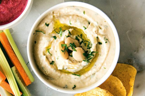 mashed white beans with garlic and lemon