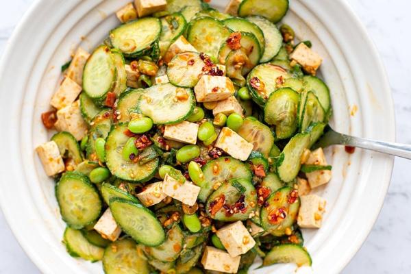 Asian Cucumber Tofu Salad