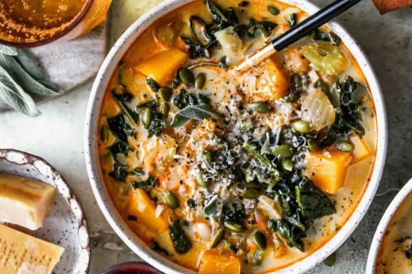 Autumn squash and bean soup
