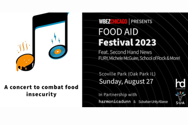 music notes promoting food aid 2023
