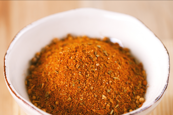 Homemade Taco Seasoning Recipe Photo. Image of mixed spices in a white bowl.