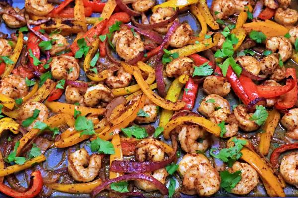 sheet pan southwest shrimp skillet
