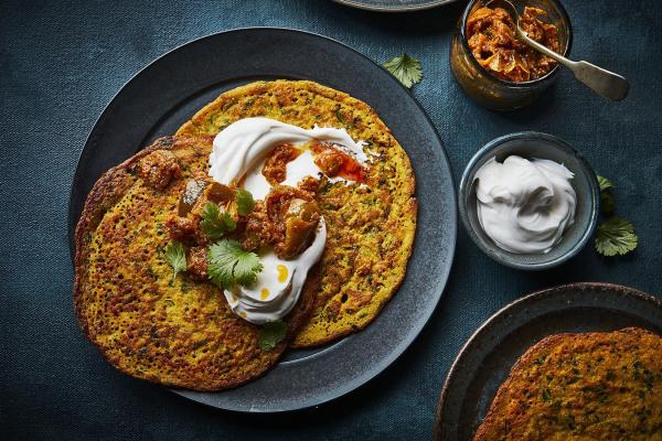 lentils chickpea flour herbs yogurt