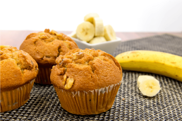 Banana Muffin with Walnuts and made with flax seed 