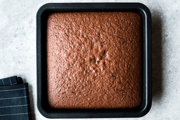 Chocolate Cake in square pan - depression era cake