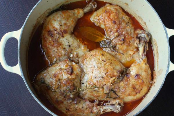 chicken leg rosemary broth garlic oil