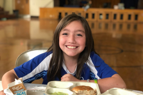 Young Student eating lunch