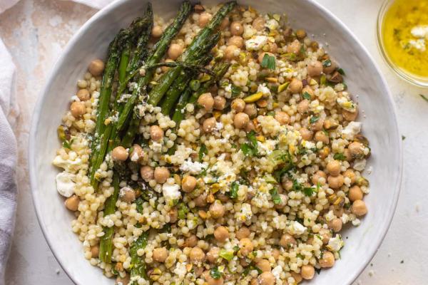 Spring Elbows with Lemon Feta Vinaigrette