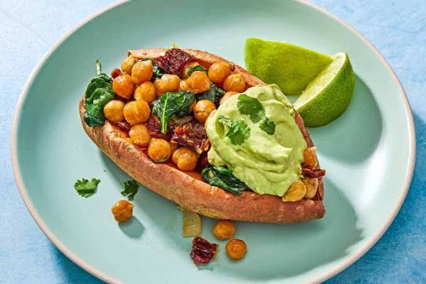 sweet potato spinach sundried tomato avocado