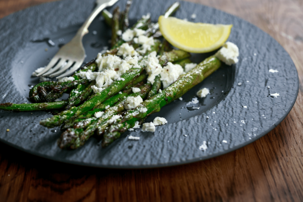 feta with asparagus and lemon