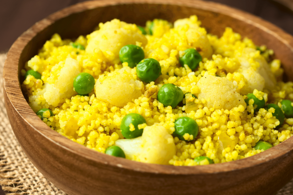 cous cous and peas