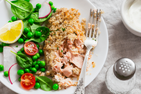 Baked Salmon with breading 