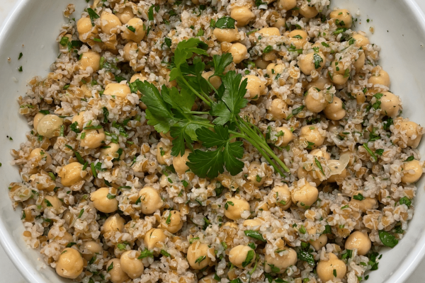 Bulgar and Chickpea Pilaf