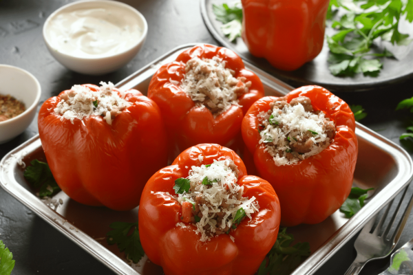 Stuffed red peppers