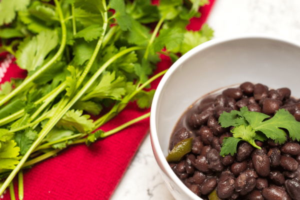 Black beans with cilantro
