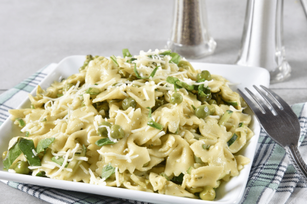 split pea and basil pasta salad