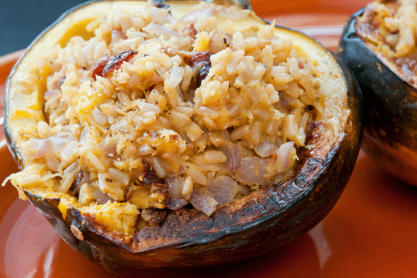 stuffed acorn squash with rice and cranberries